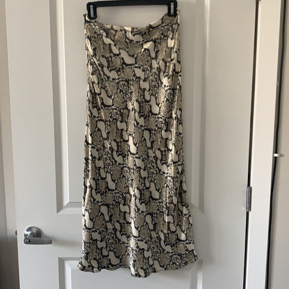 Snake print midi skirt